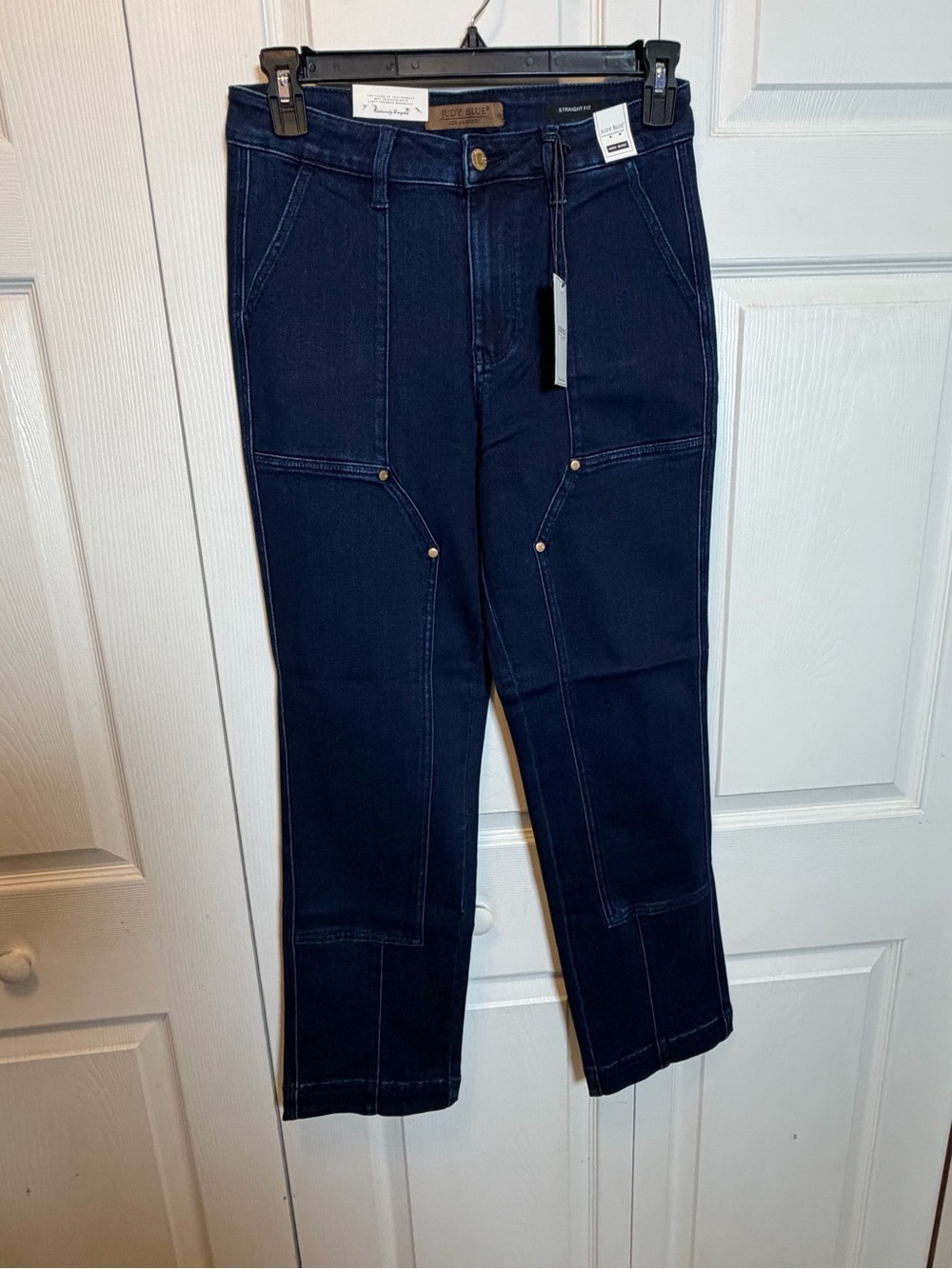 Judy Blue High Rise Straight Leg Utility Jeans Dark Wash 9/29 NWT